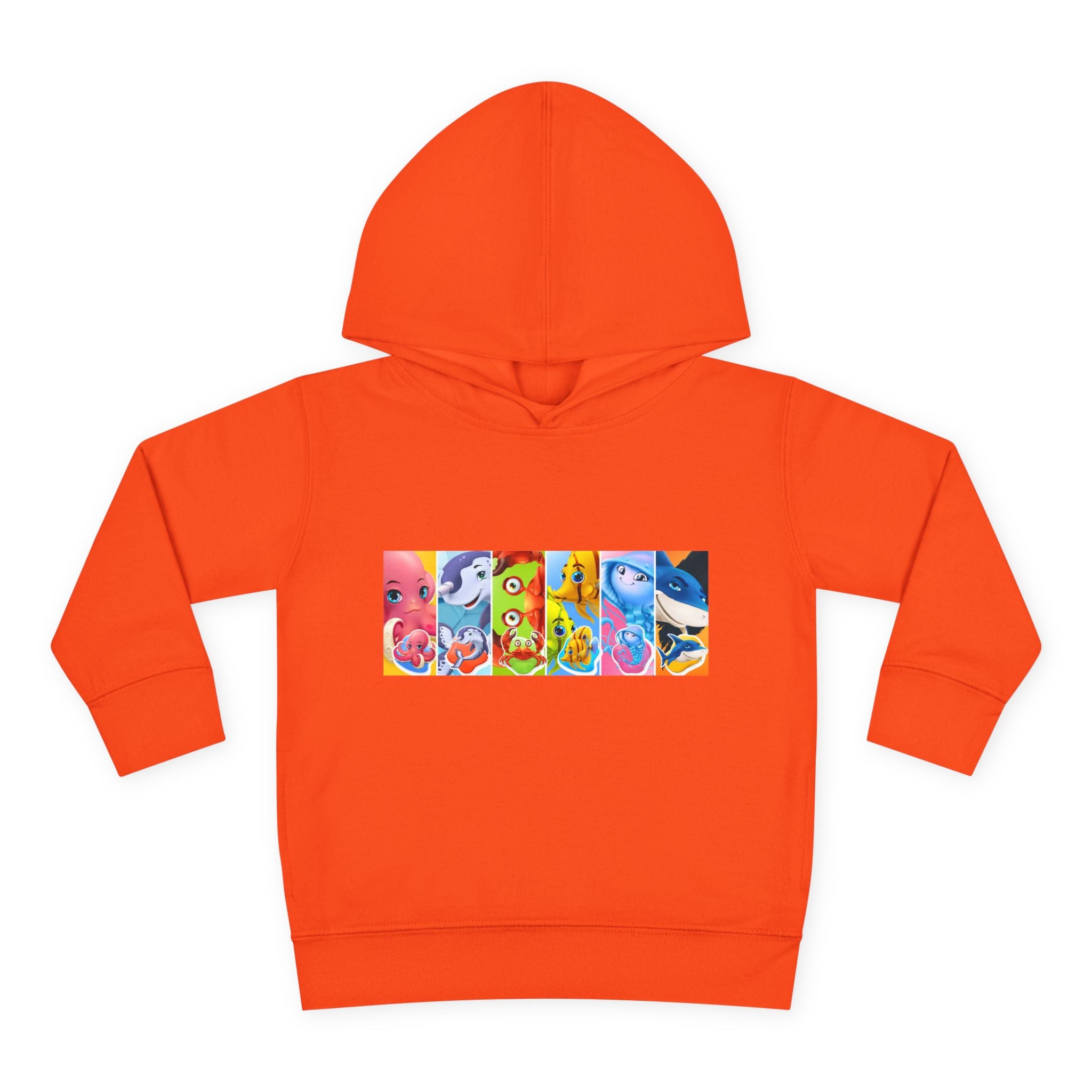 Toddler Hoodie — Colorful Cartoon Animal Collage Pullover