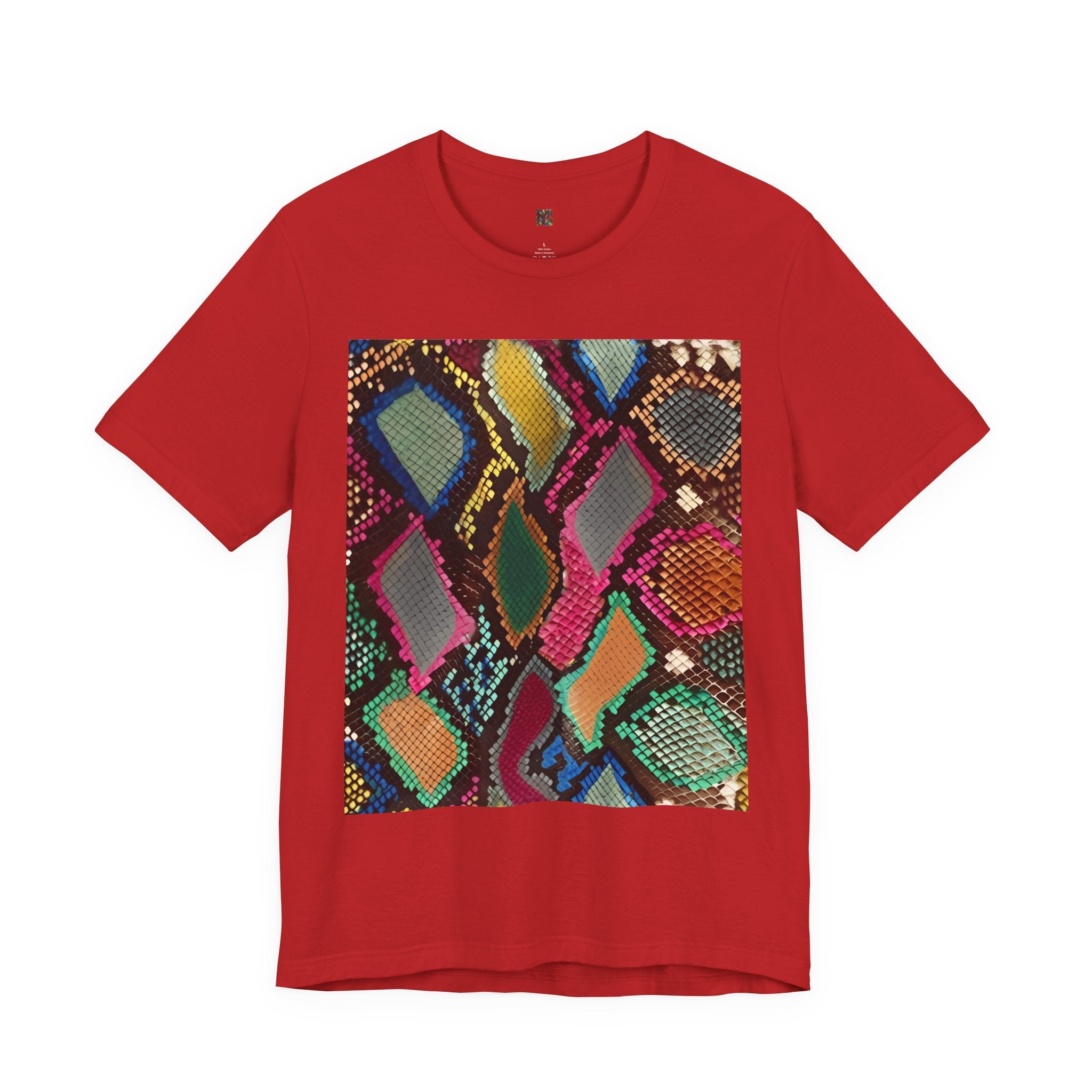 Colorful Snake Skin Print T-Shirt