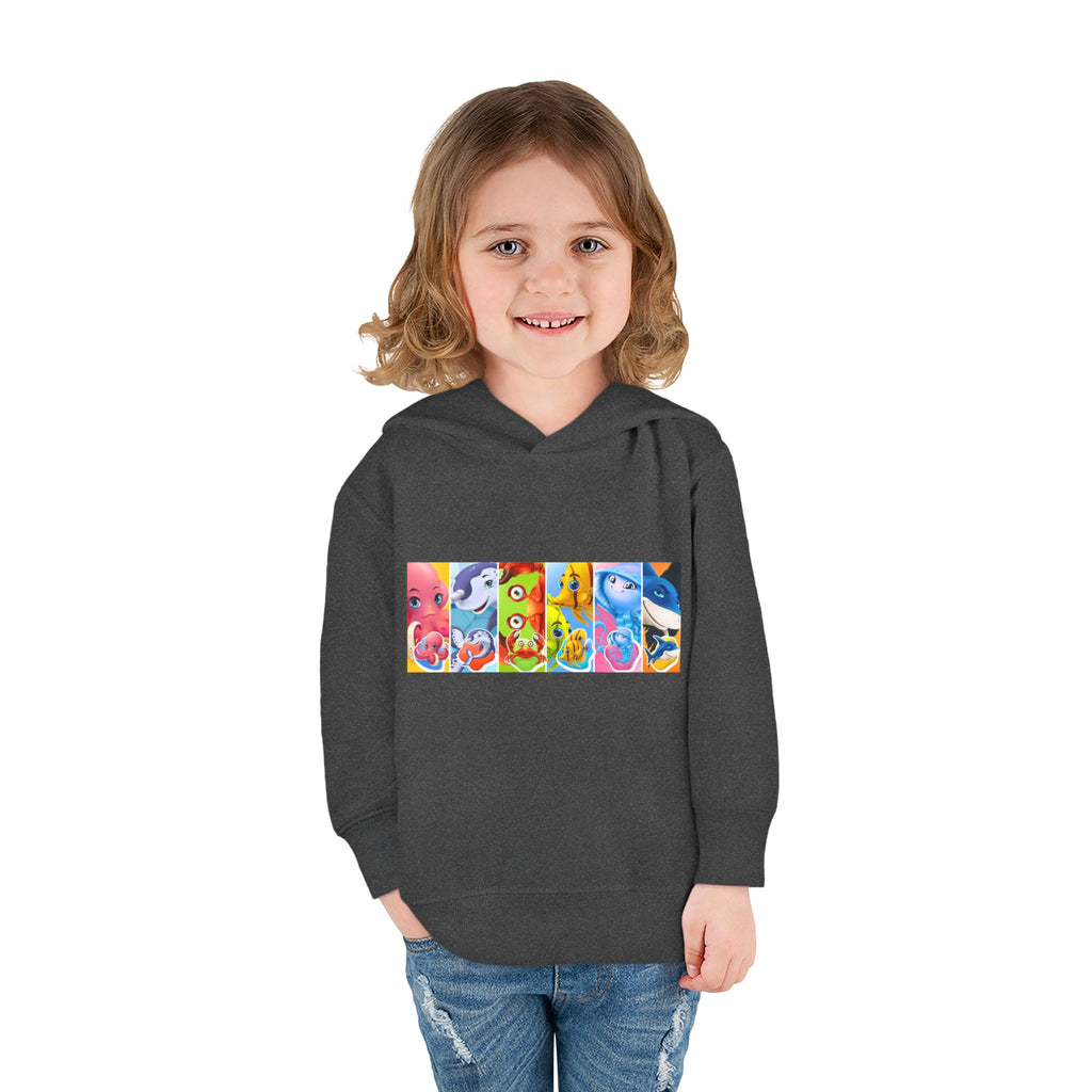 Toddler Hoodie — Colorful Cartoon Animal Collage Pullover